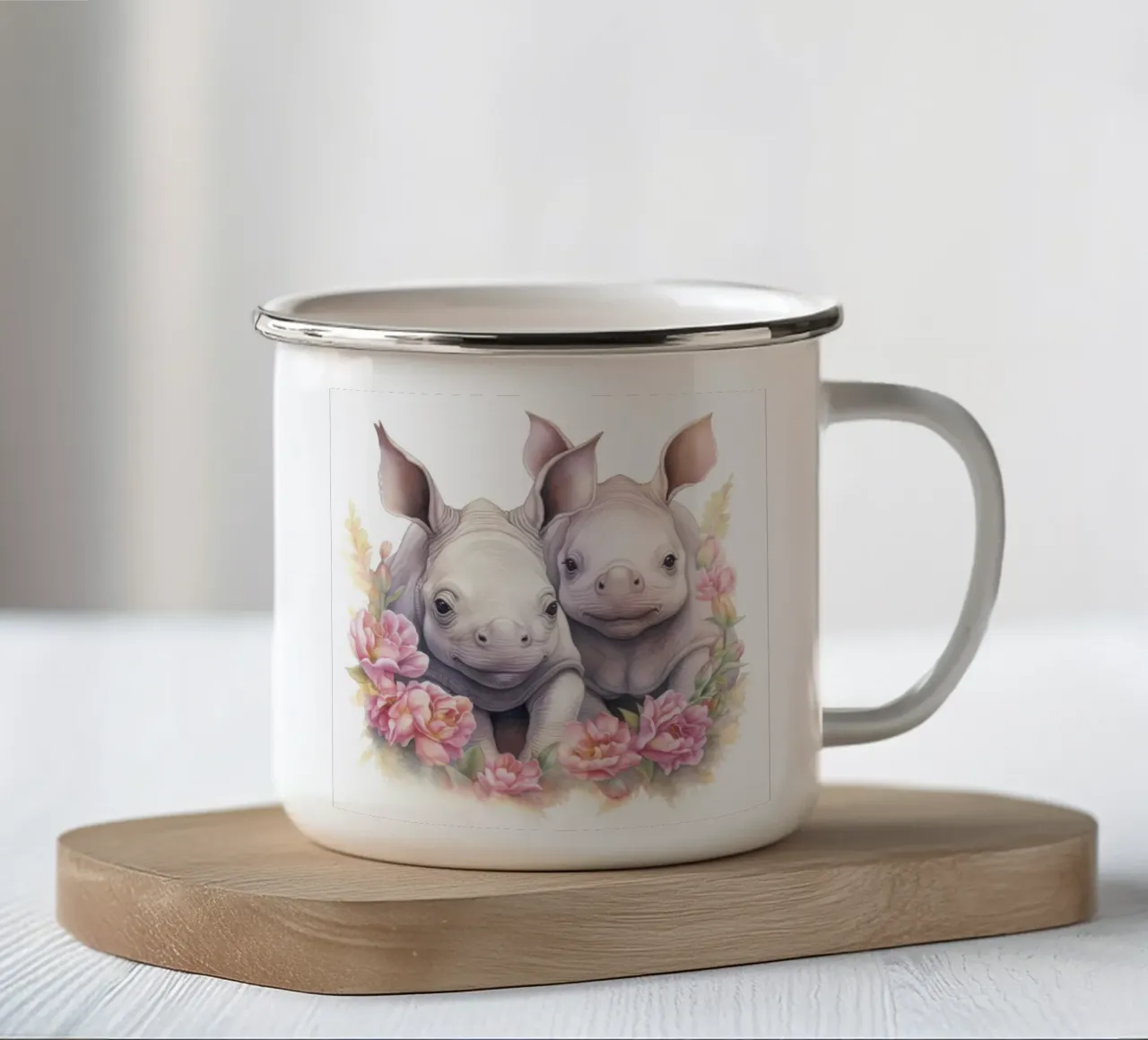 Piccoli rinoceronti tazza in smalto da Happy Littles