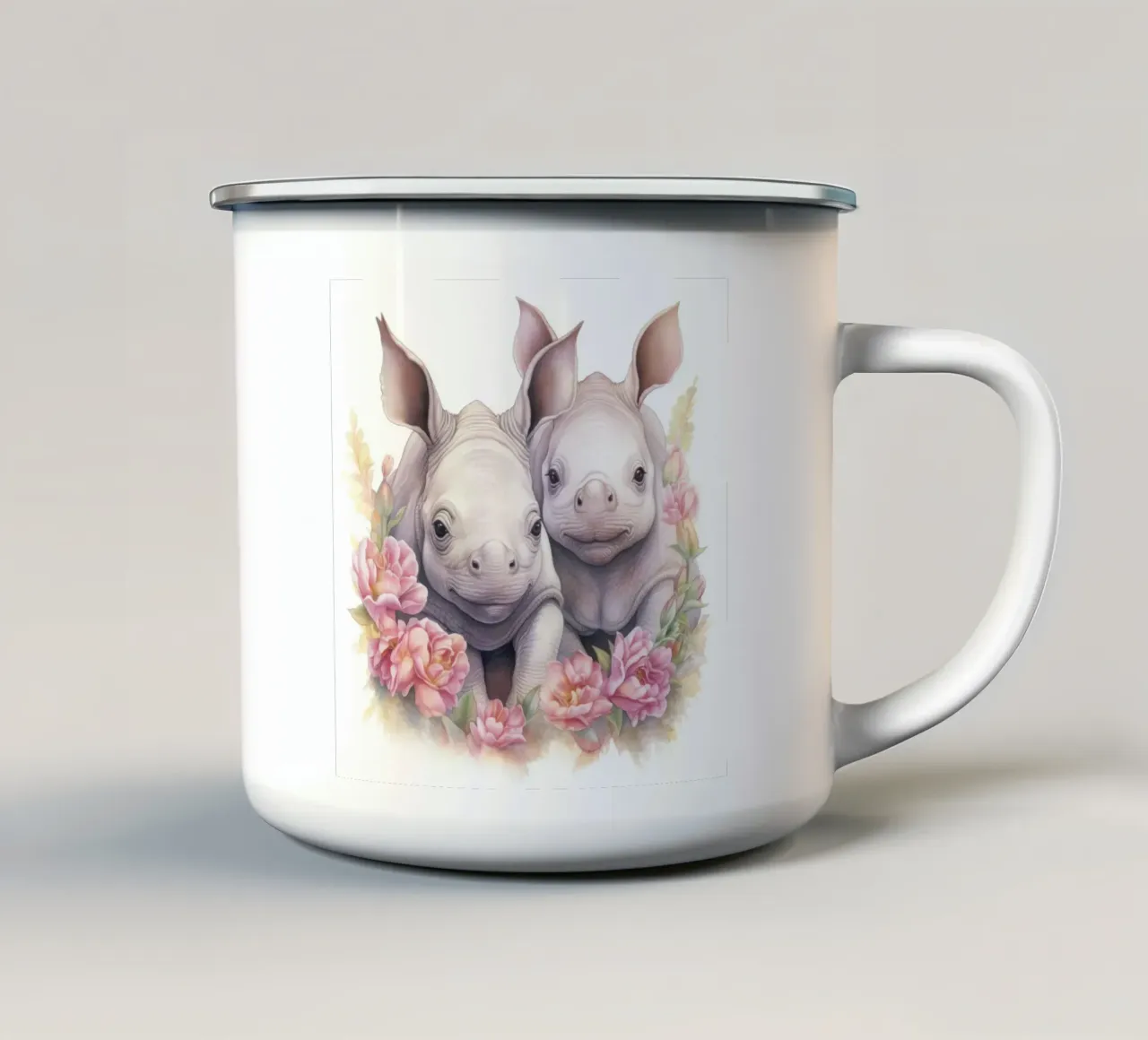 Piccoli rinoceronti tazza in smalto da Happy Littles