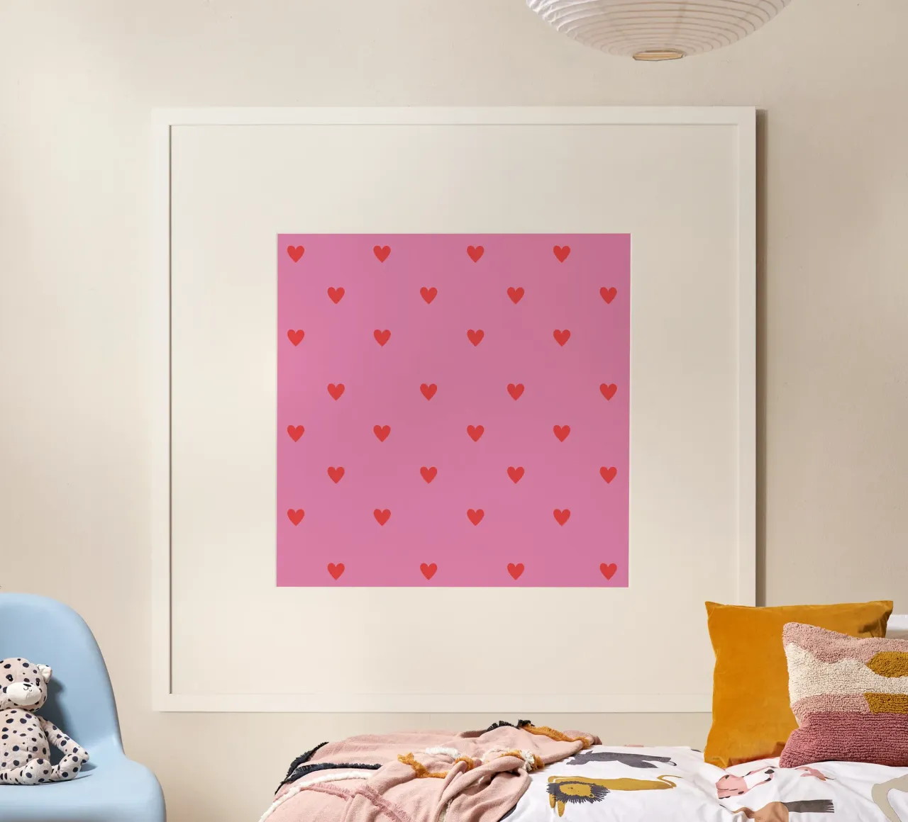 Pink Hearts poster van Studio ROSAGRAU