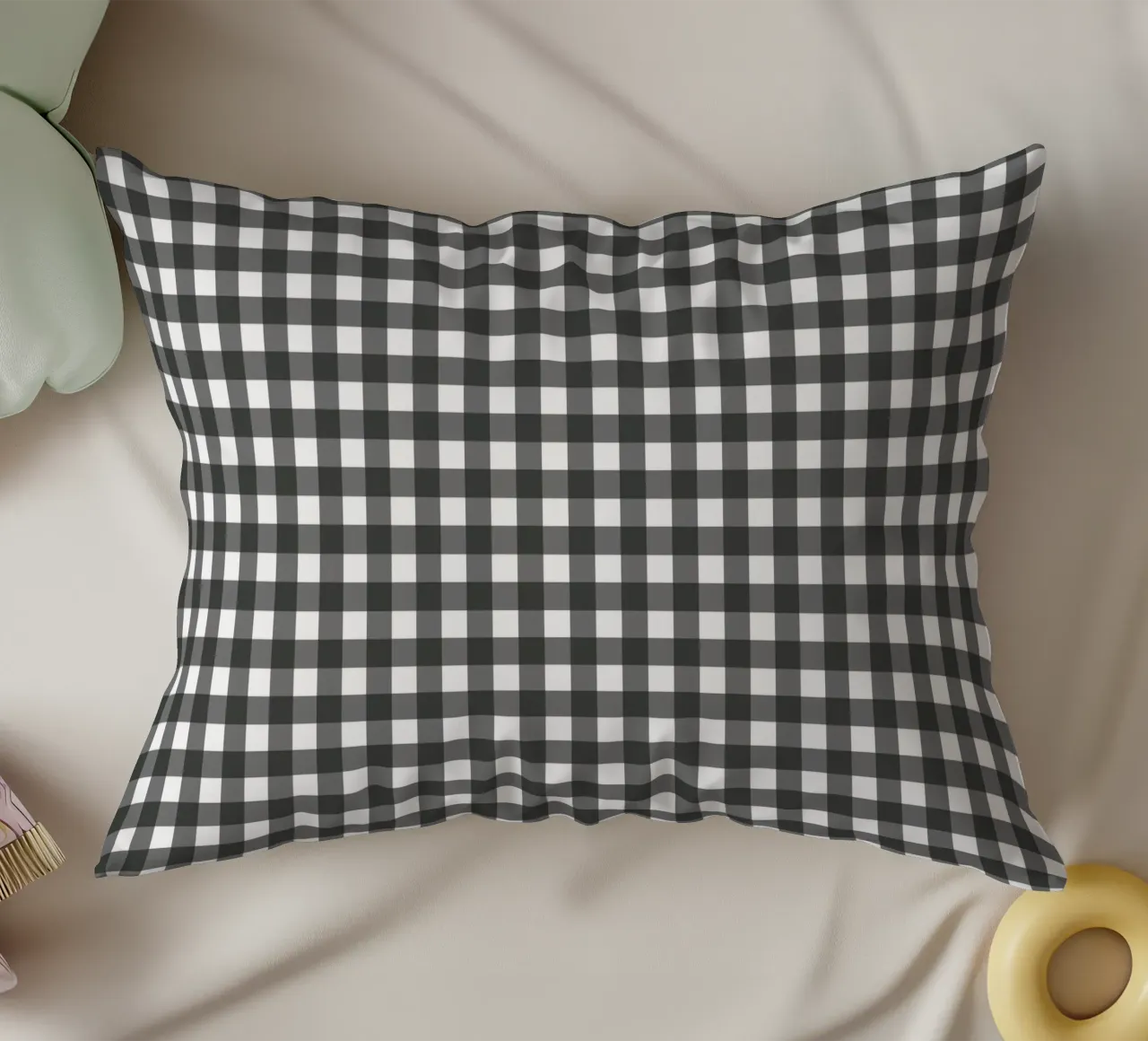 Gingham Check Schwarz cuscino da Studio ROSAGRAU