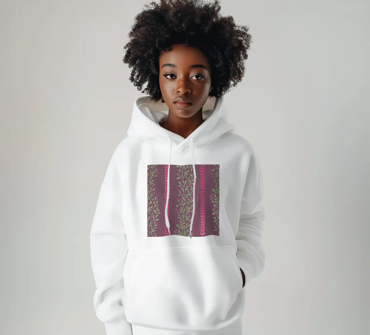 Pink berry lines felpa con cappuccio da kosarandrea