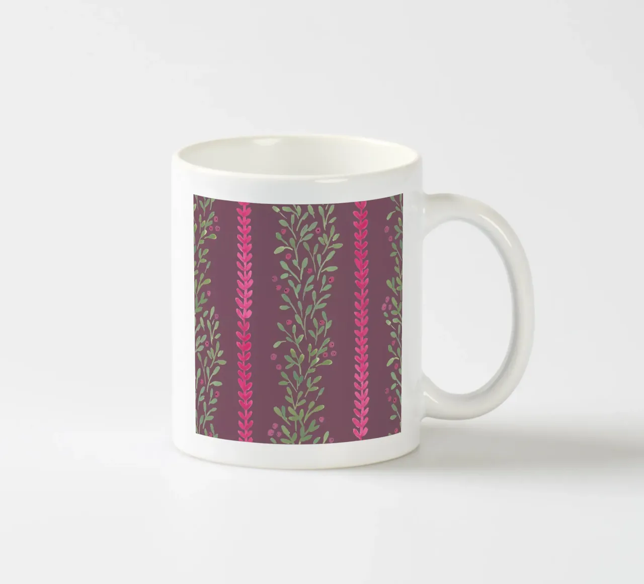 Pink berry lines tazza in ceramica da kosarandrea