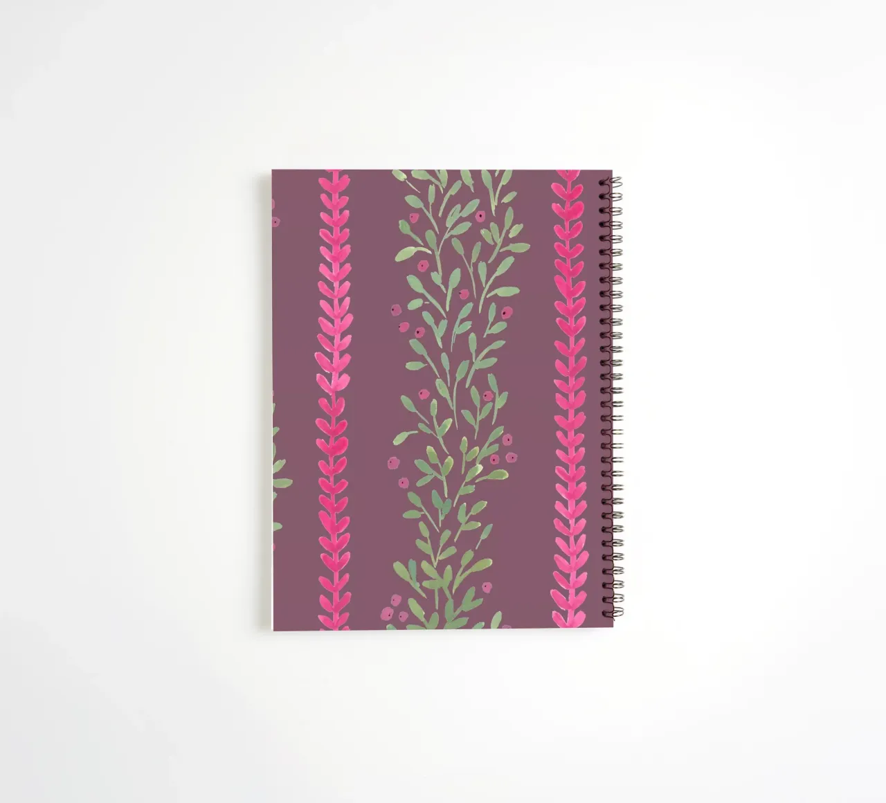 Pink berry lines spiral notebook by kosarandrea
