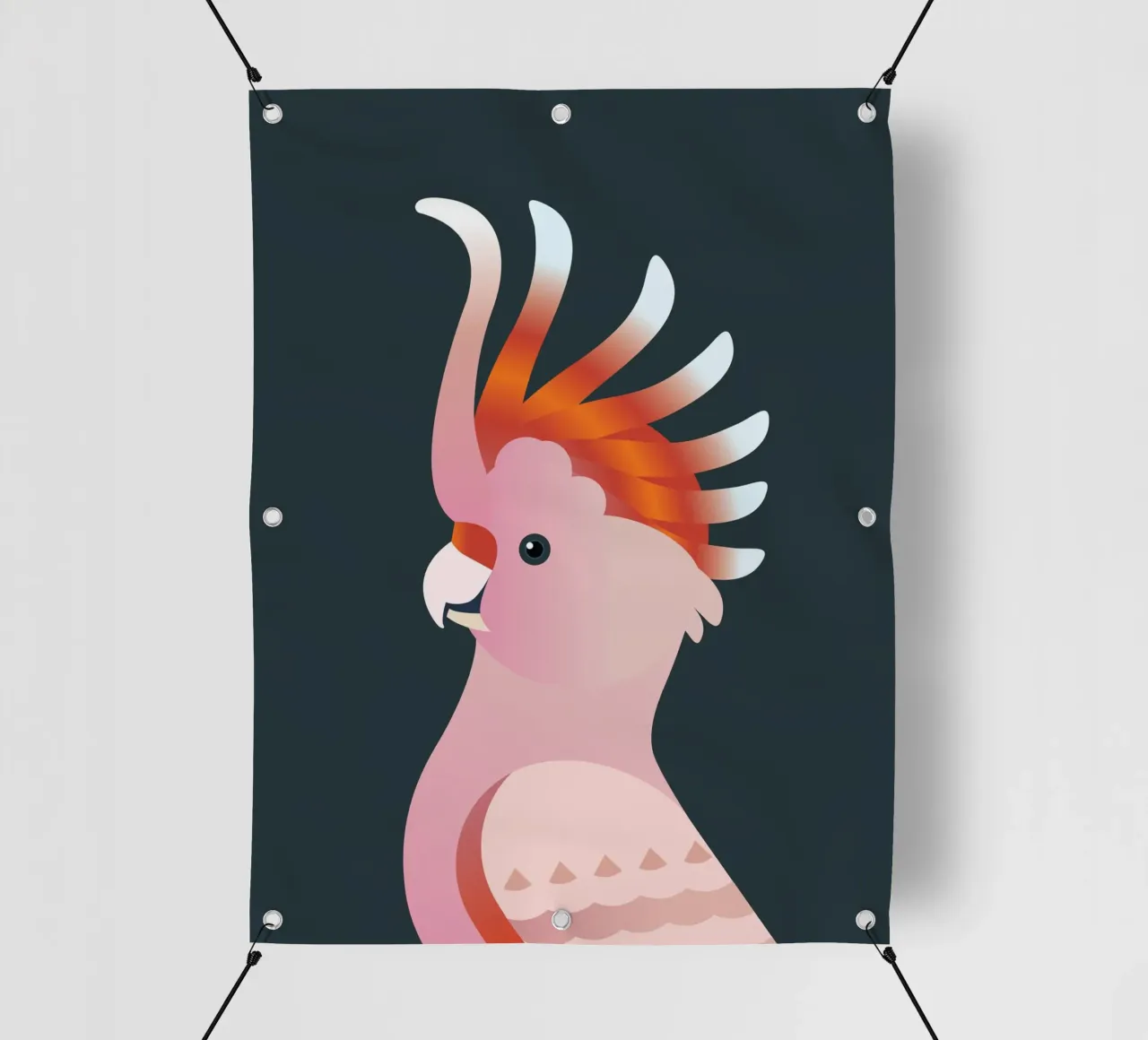 Uccello cacatua rosa telo in pvc da Schuhmann Design