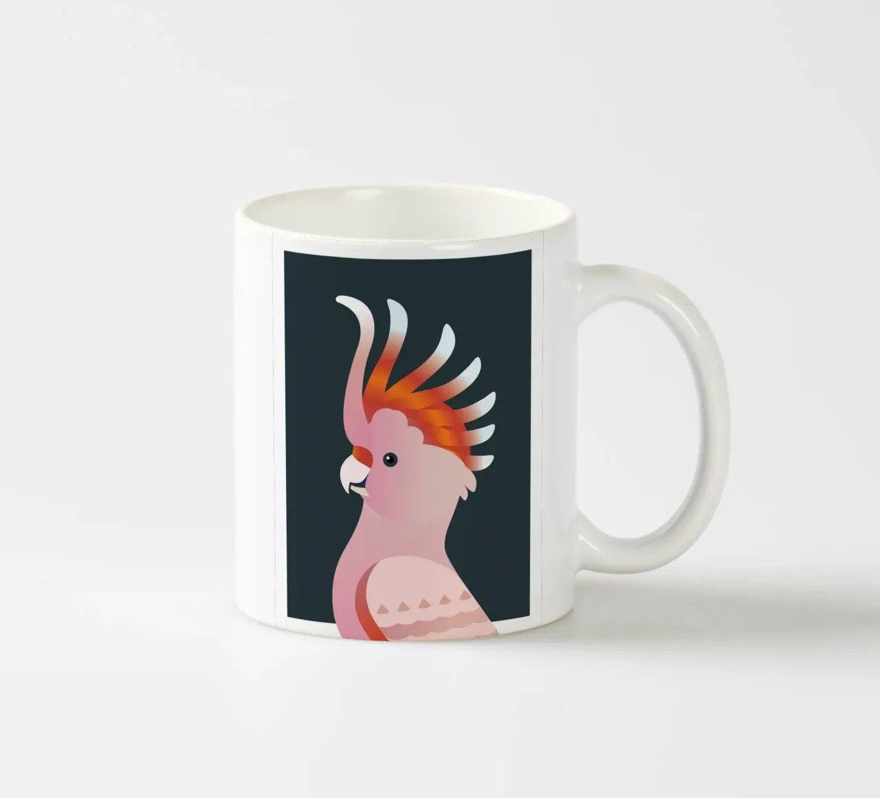 Uccello cacatua rosa tazza in ceramica da Schuhmann Design