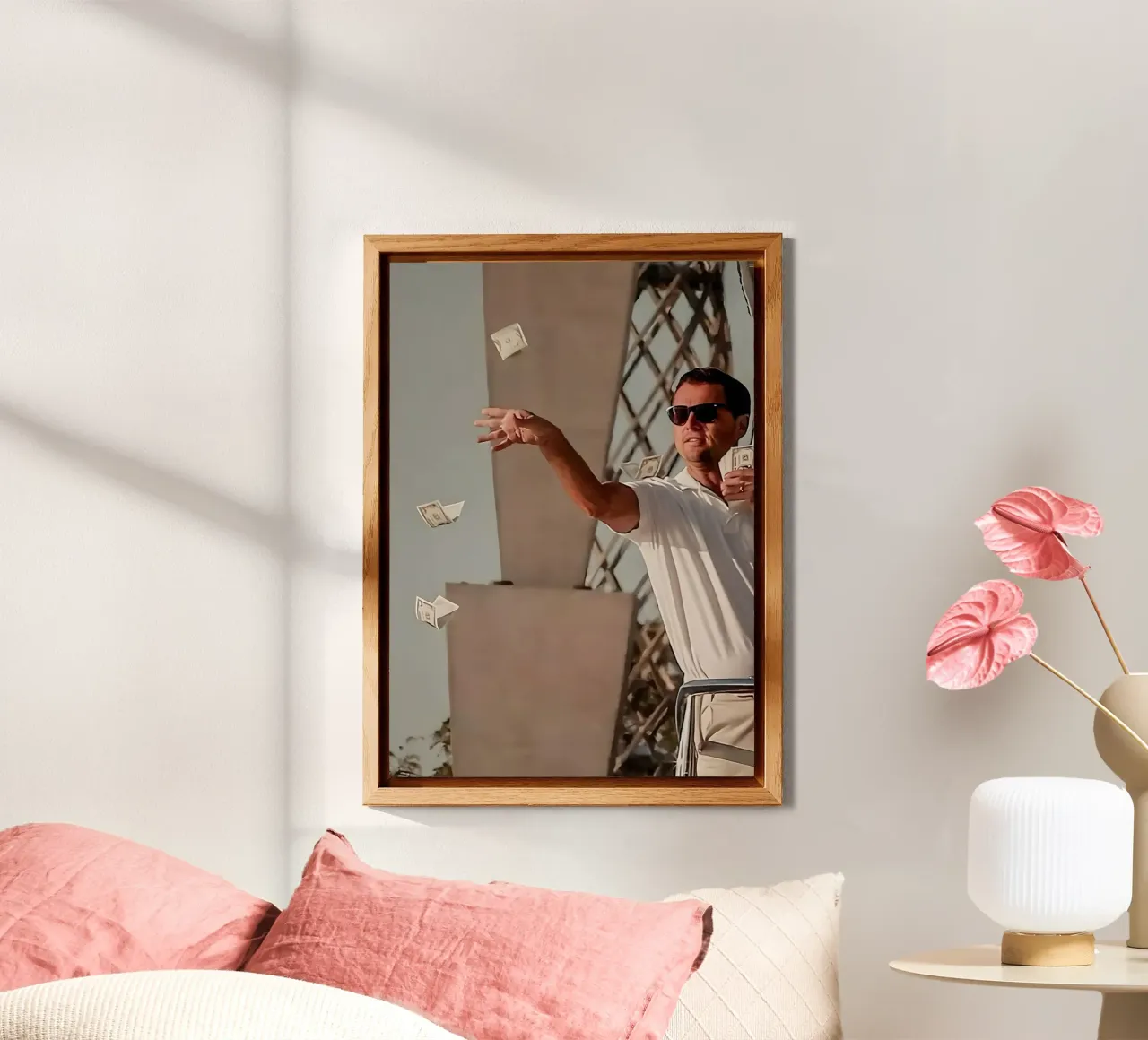 Leonardo Meme of money alluminio dibond da Low poly art