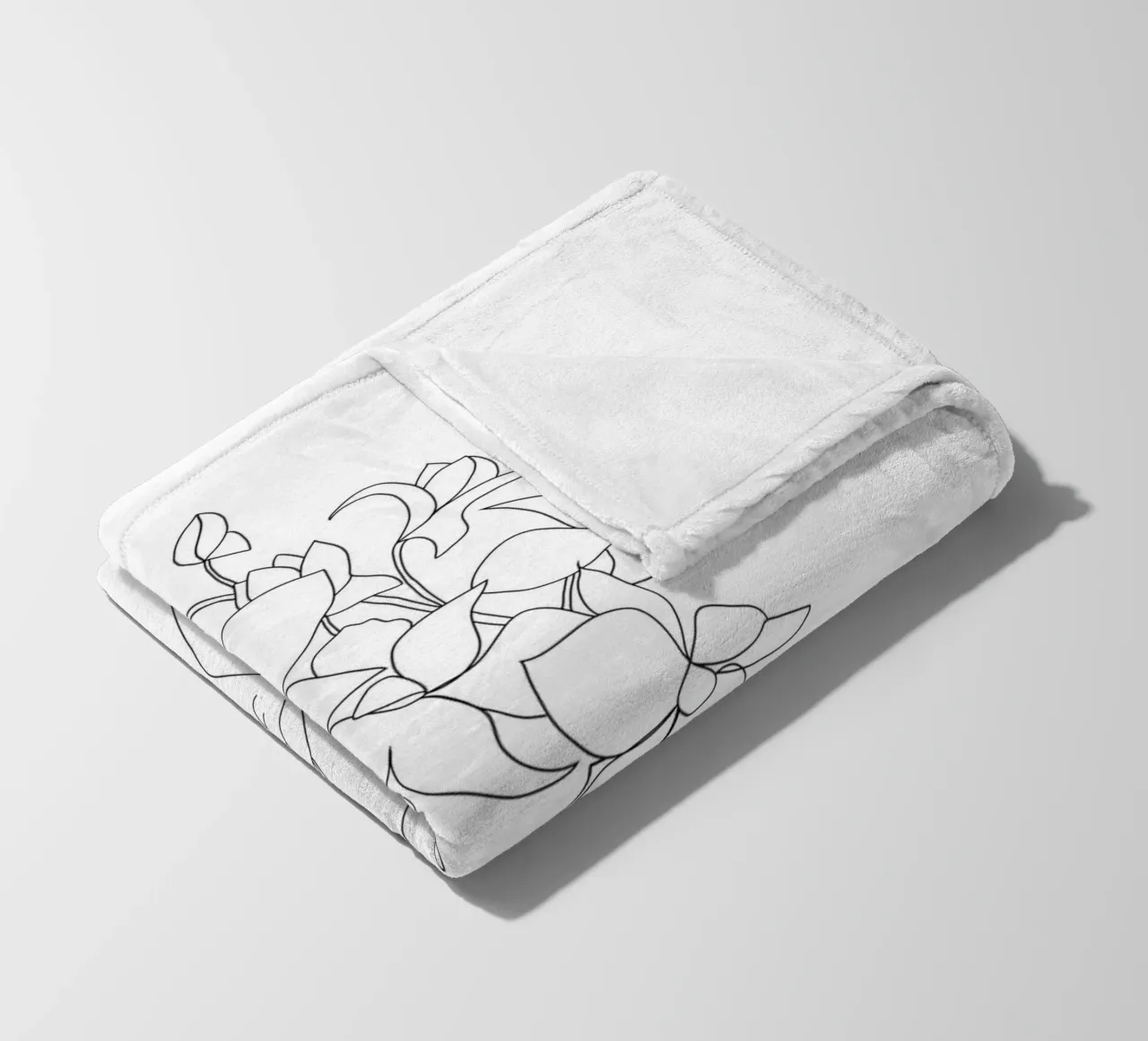 Minimal Line Art Woman with Orchids coperta in pile da Nadjaa