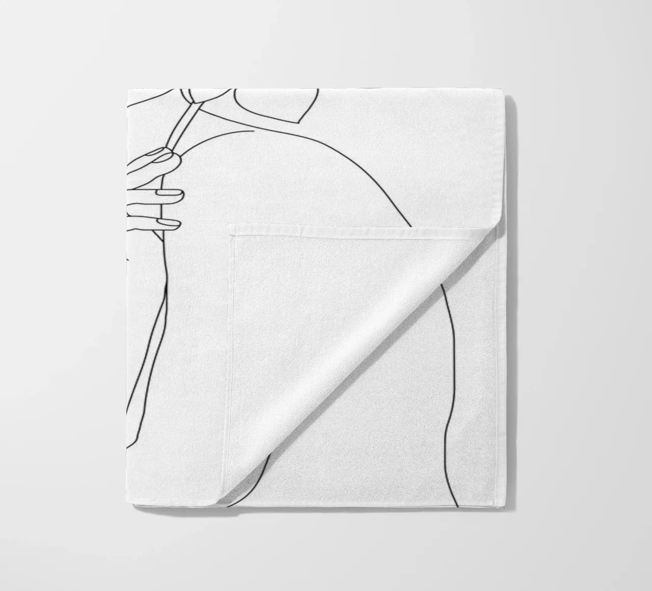 Minimal Line Art Woman with Orchids telo mare da Nadjaa