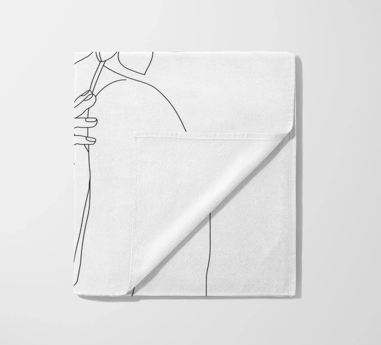 Minimal Line Art Woman with Orchids telo mare da Nadjaa
