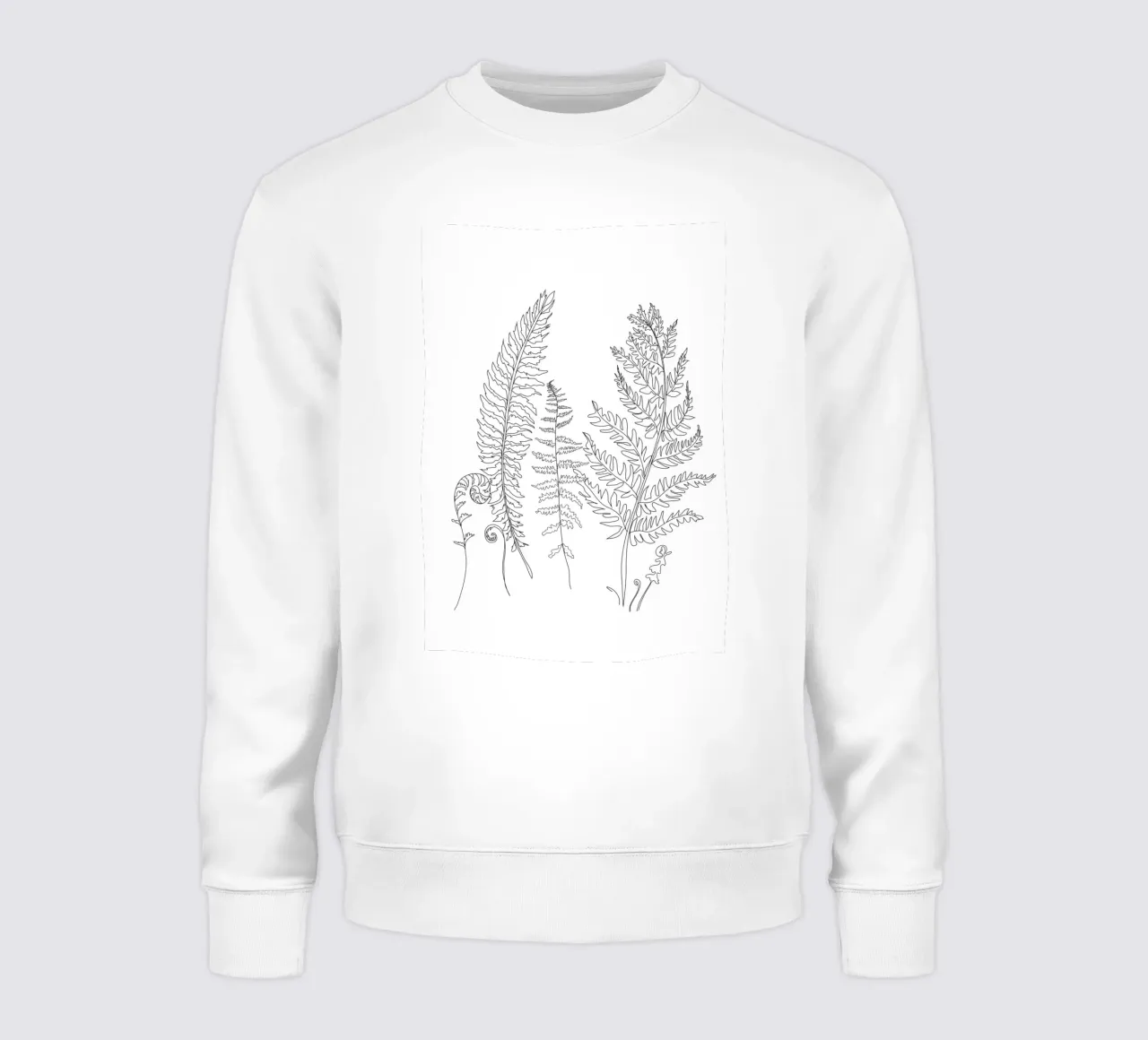 Minimal Line Art Fern Leaves felpa da Nadjaa