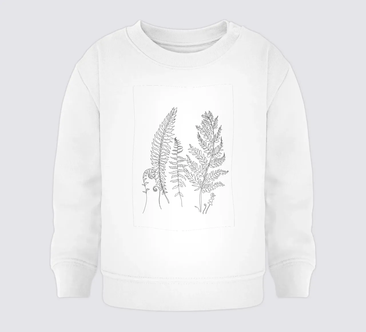 Minimal Line Art Fern Leaves felpa neonato da Nadjaa
