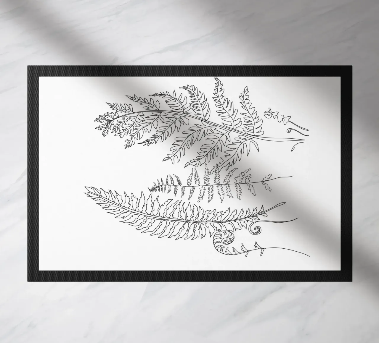 Minimal Line Art Fern Leaves zerbino da Nadjaa
