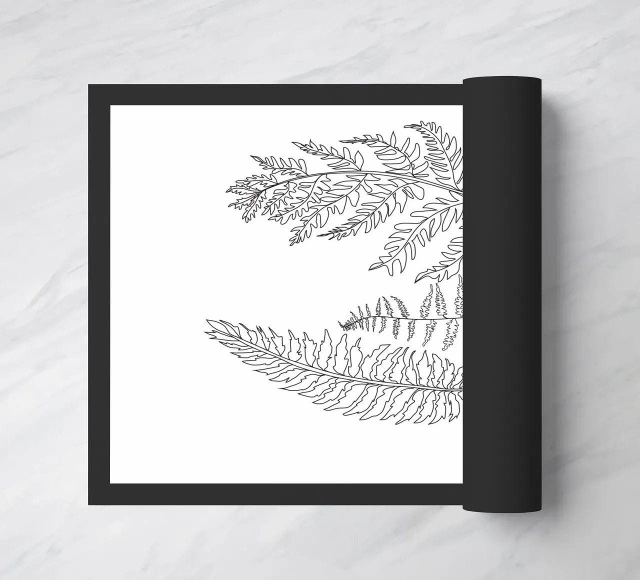Minimal Line Art Fern Leaves zerbino da Nadjaa