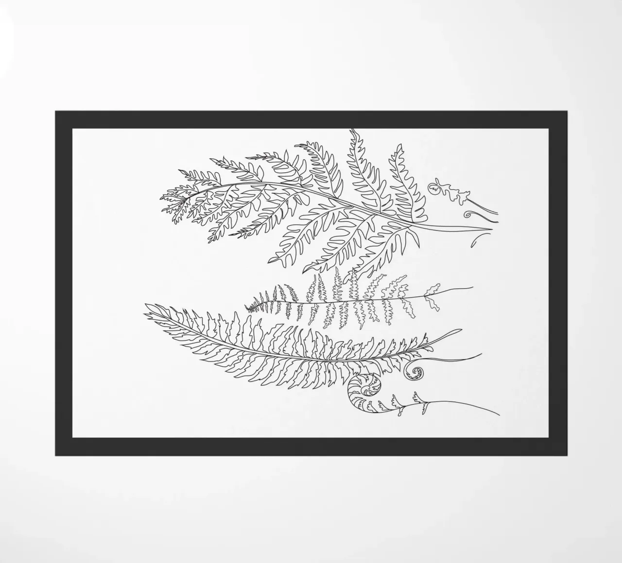 Minimal Line Art Fern Leaves zerbino da Nadjaa