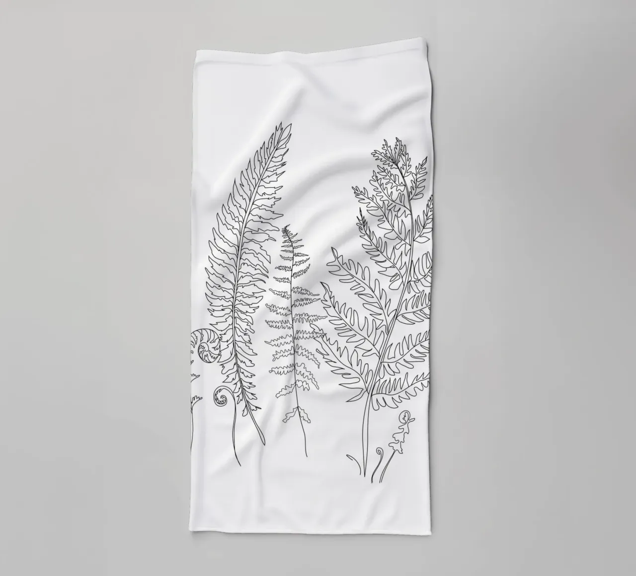 Minimal Line Art Fern Leaves asciugamano da bagno da Nadjaa