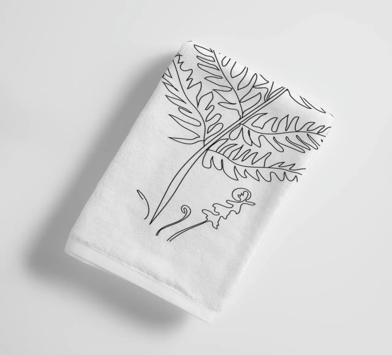 Minimal Line Art Fern Leaves asciugamano da bagno da Nadjaa