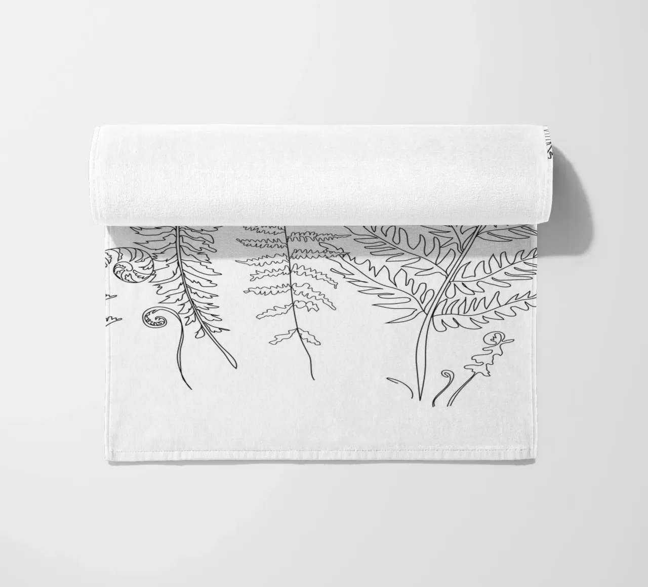 Minimal Line Art Fern Leaves telo mare da Nadjaa