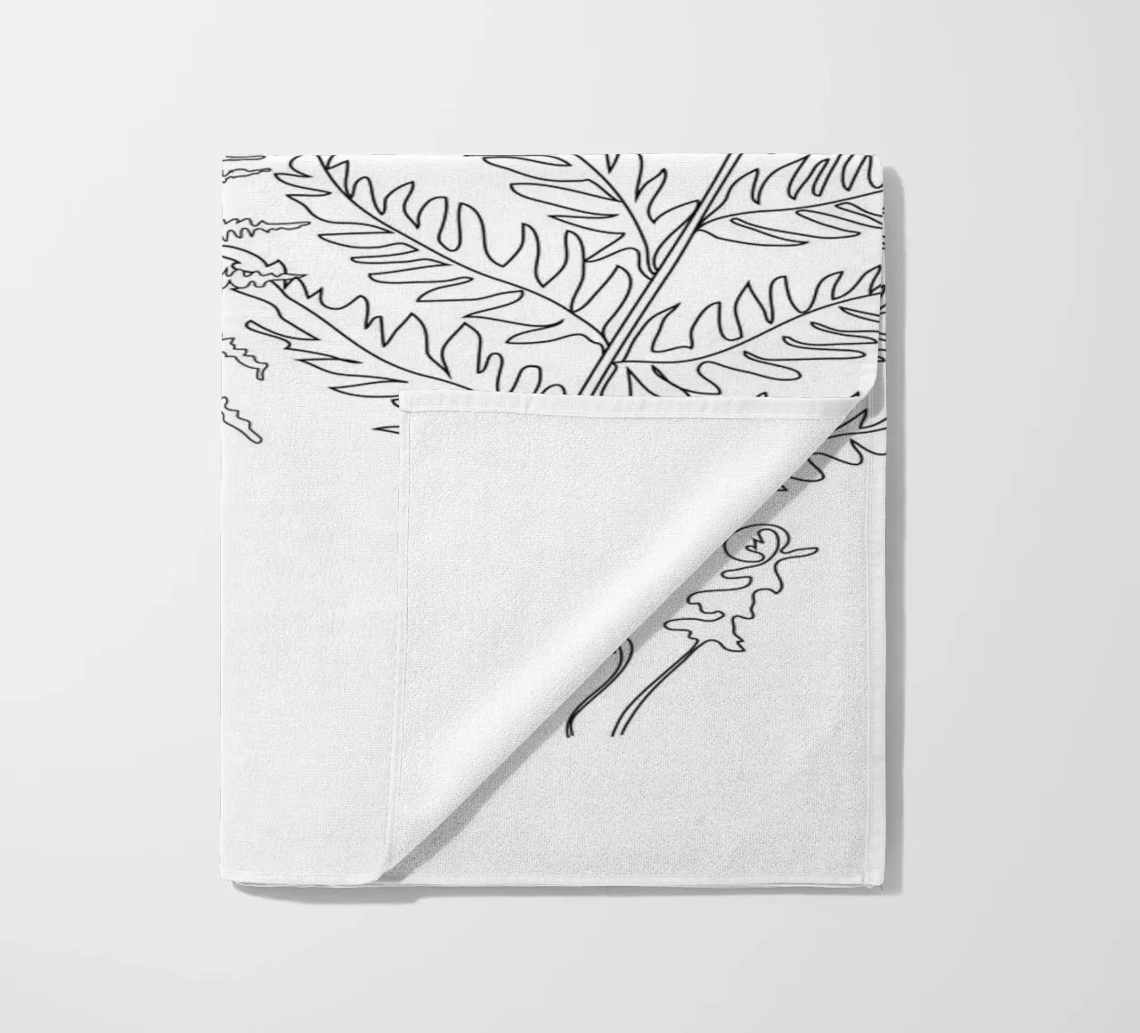 Minimal Line Art Fern Leaves telo mare da Nadjaa