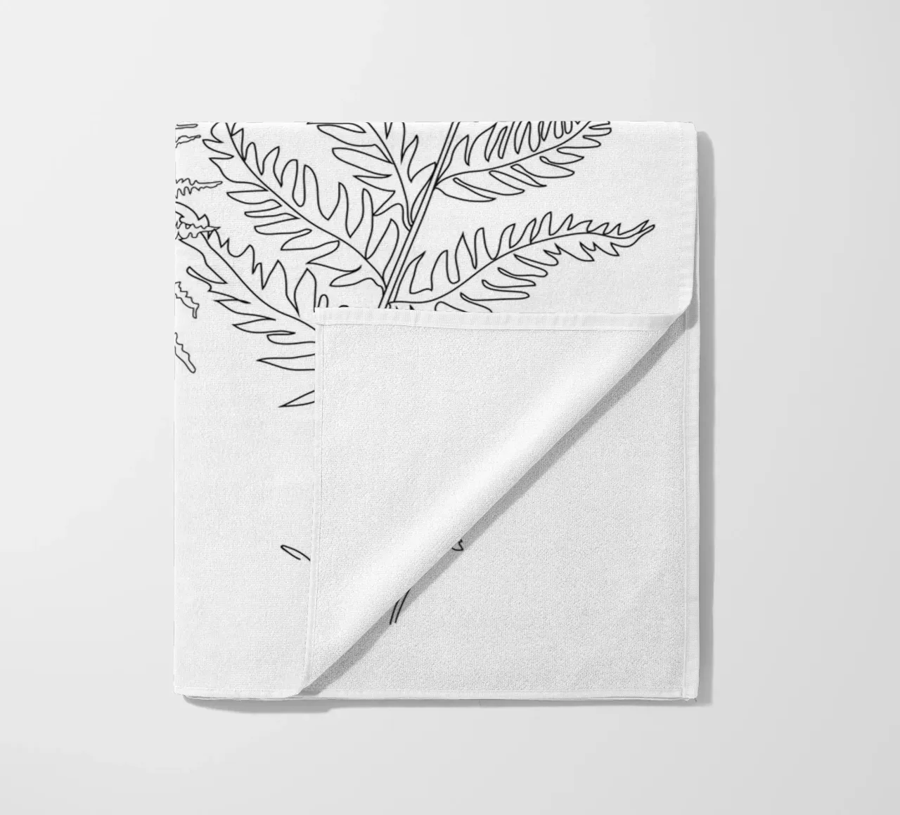 Minimal Line Art Fern Leaves telo mare da Nadjaa