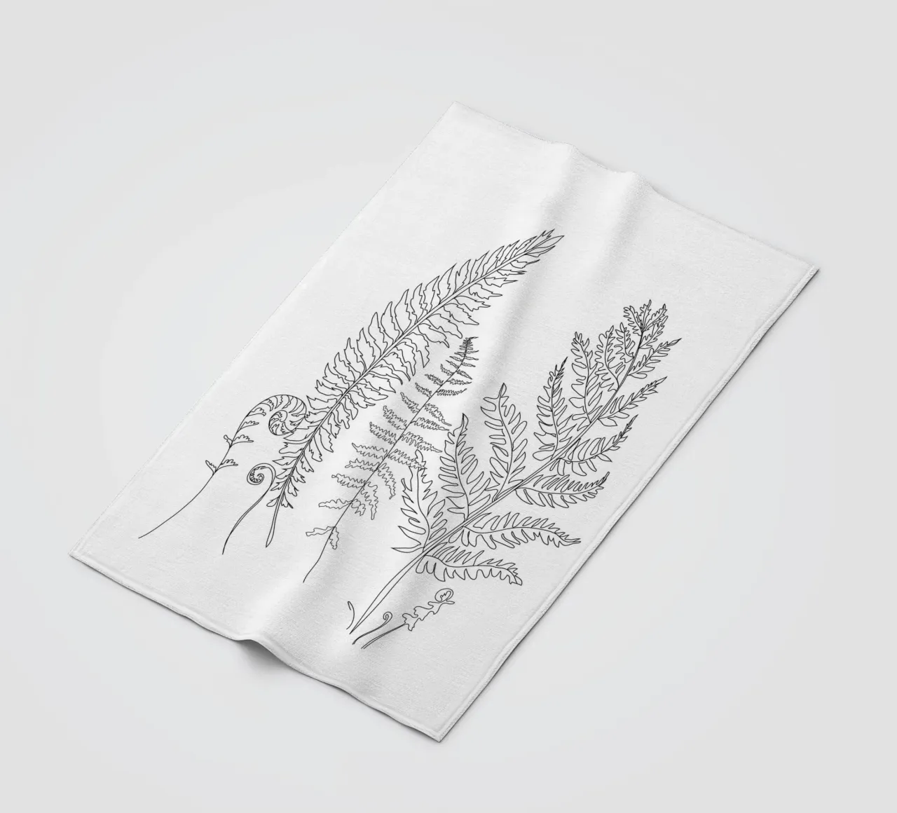 Minimal Line Art Fern Leaves coperta in pile da Nadjaa