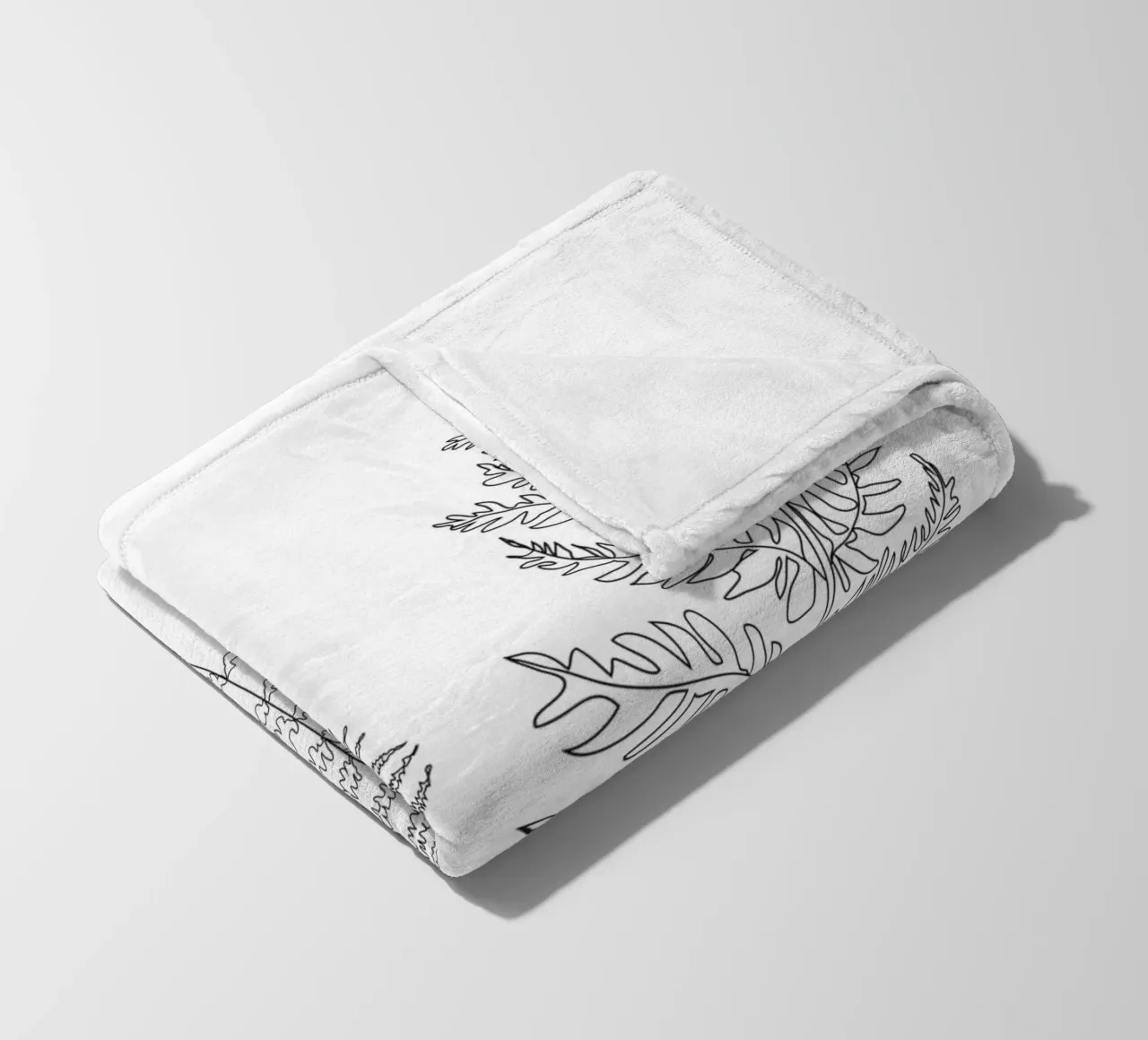 Minimal Line Art Fern Leaves coperta in pile da Nadjaa