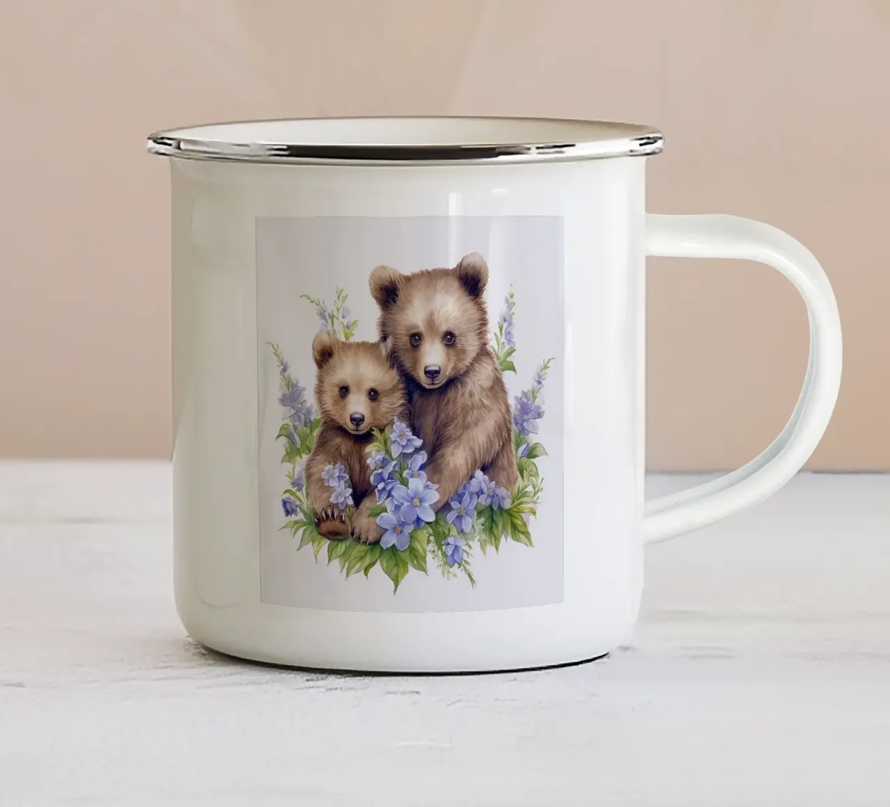 Cuccioli di orso tazza in smalto da Happy Littles