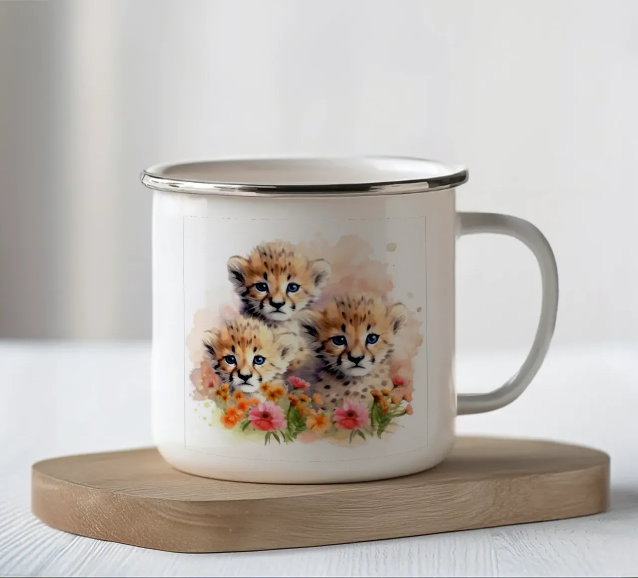Piccoli ghepardi tazza in smalto da Happy Littles
