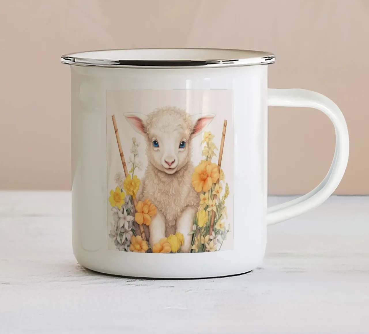 Agnellino tazza in smalto da Happy Littles