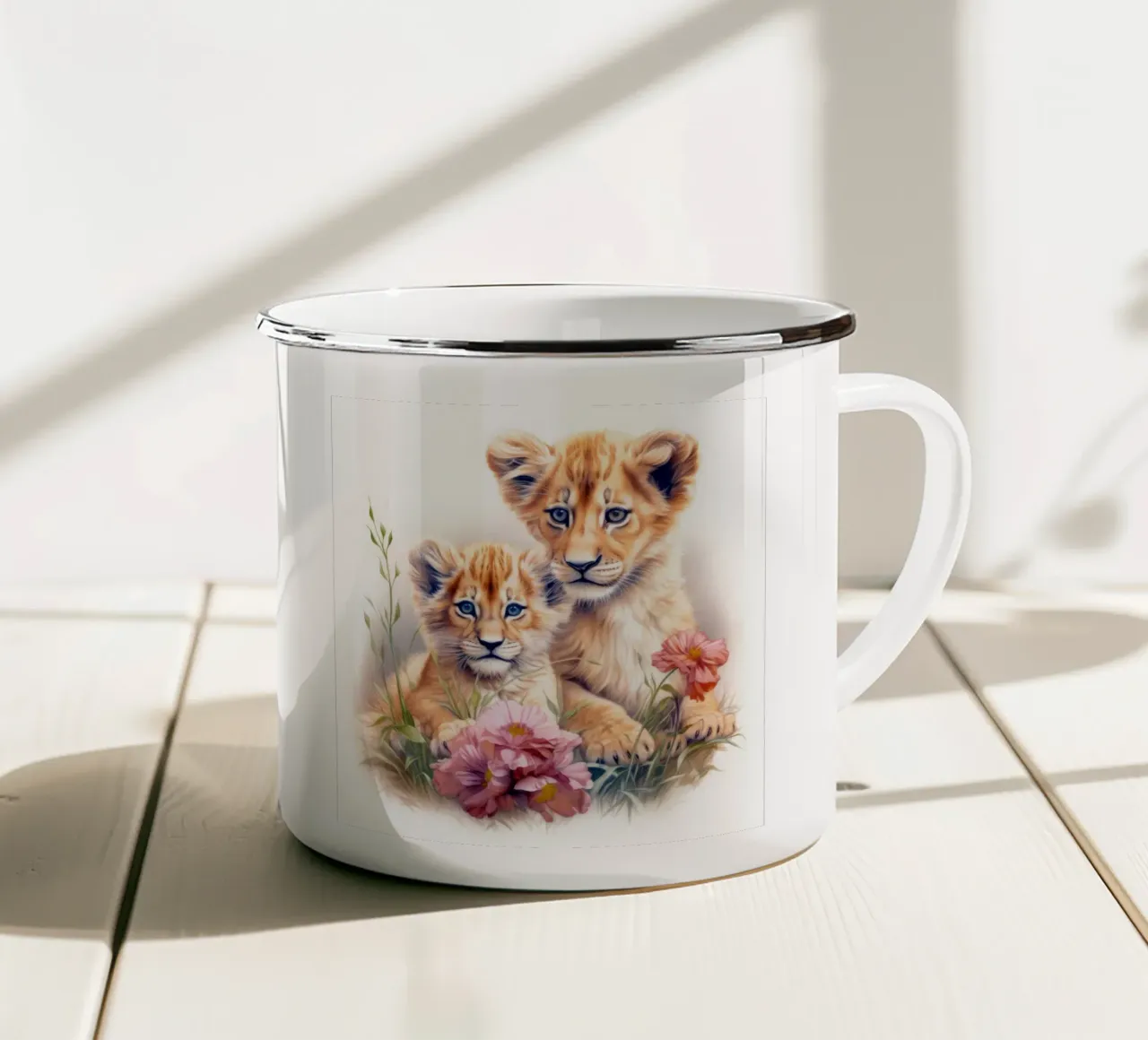 Cuccioli di leone tazza in smalto da Happy Littles
