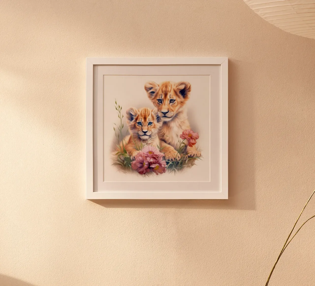 Baby Lion Cubs poster by Happy Littles