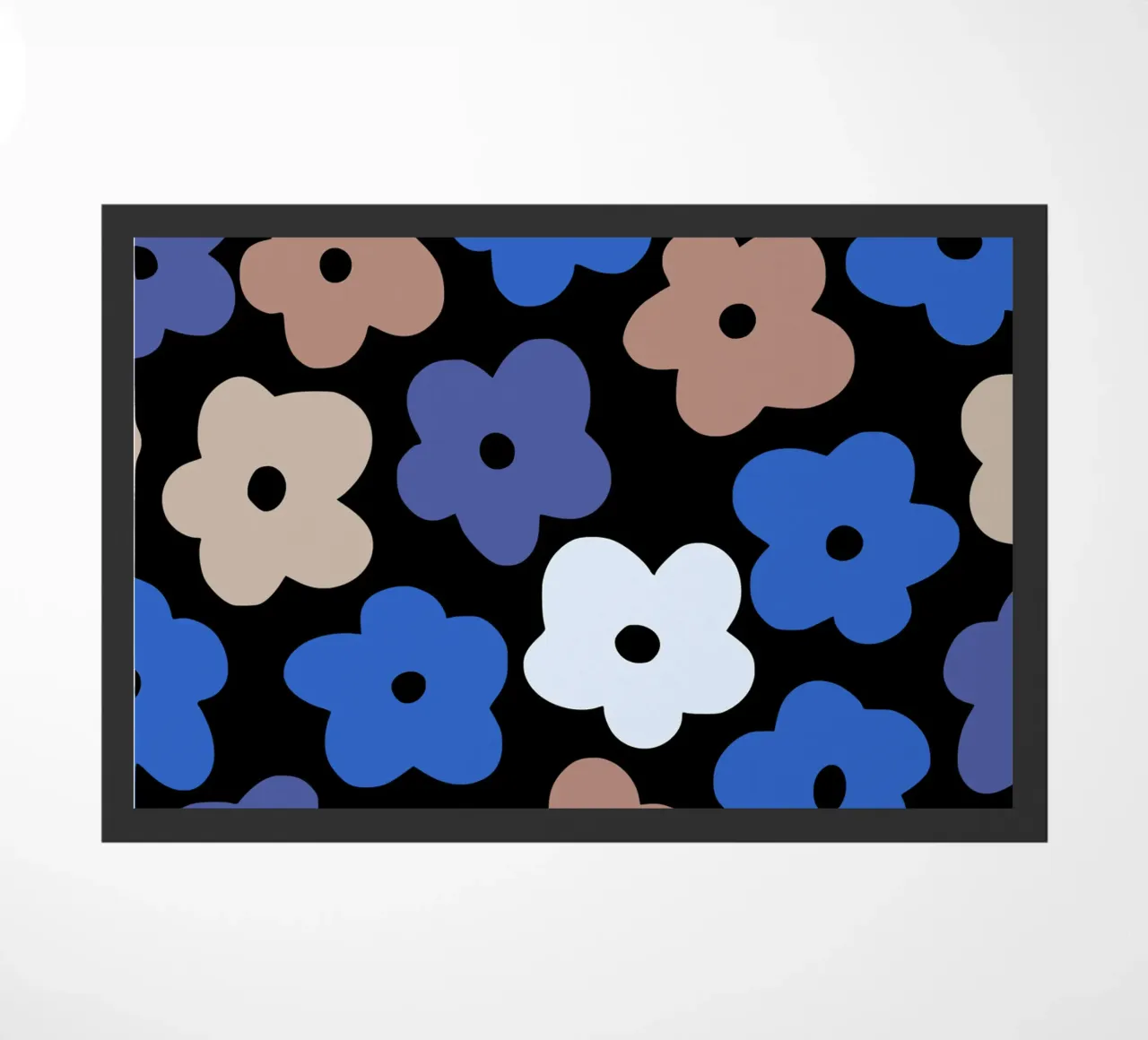 Blue flower pattern doormat by Little Dean