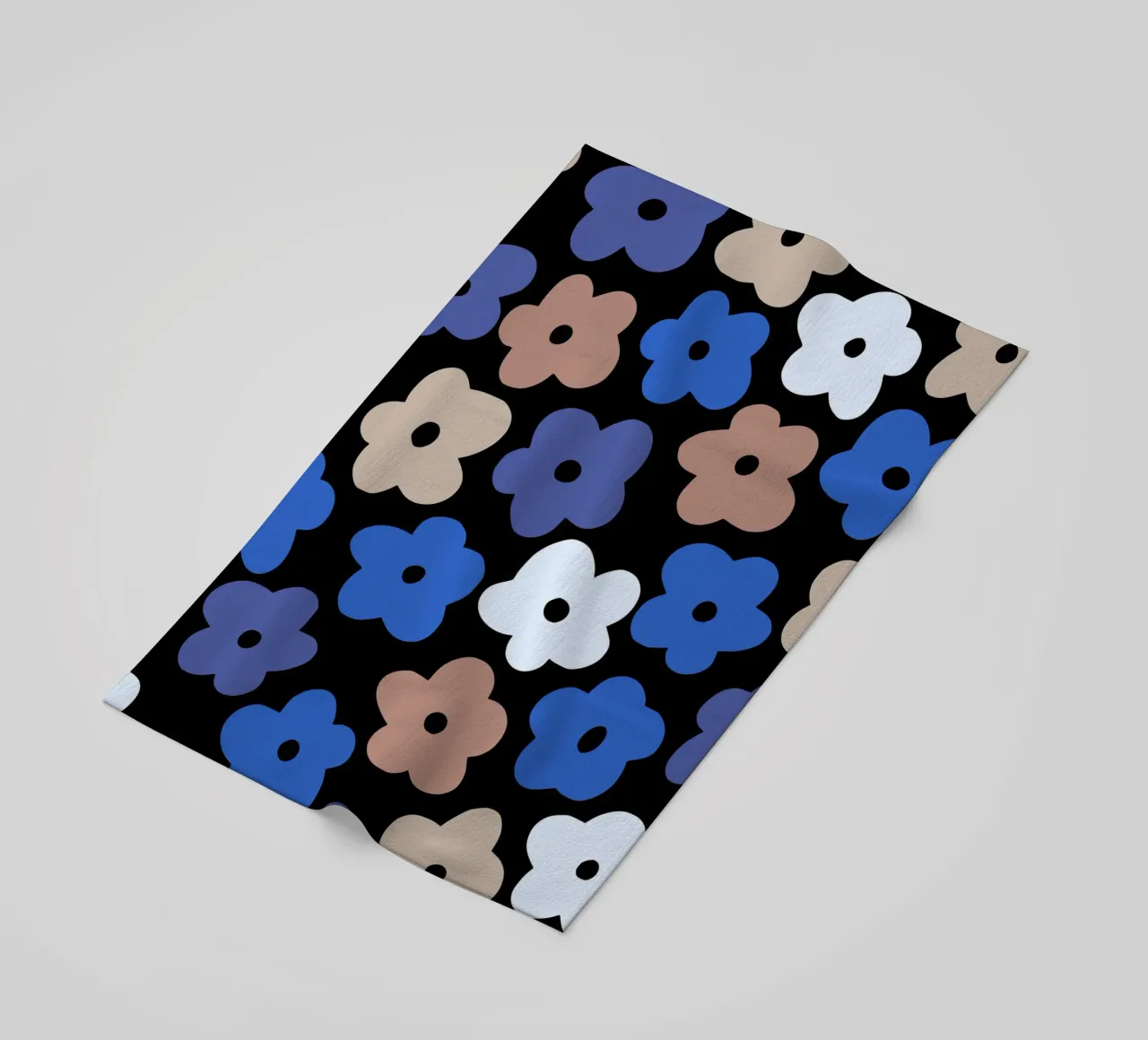 Motivo floreale blu telo mare da Little Dean