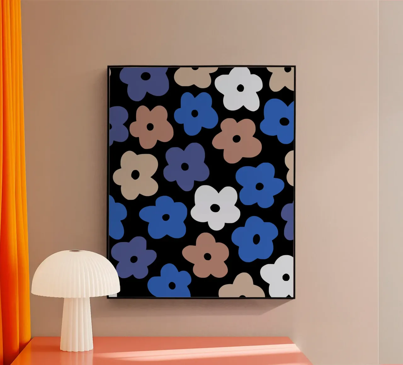 Motif de fleurs bleues plexiglas de Little Dean