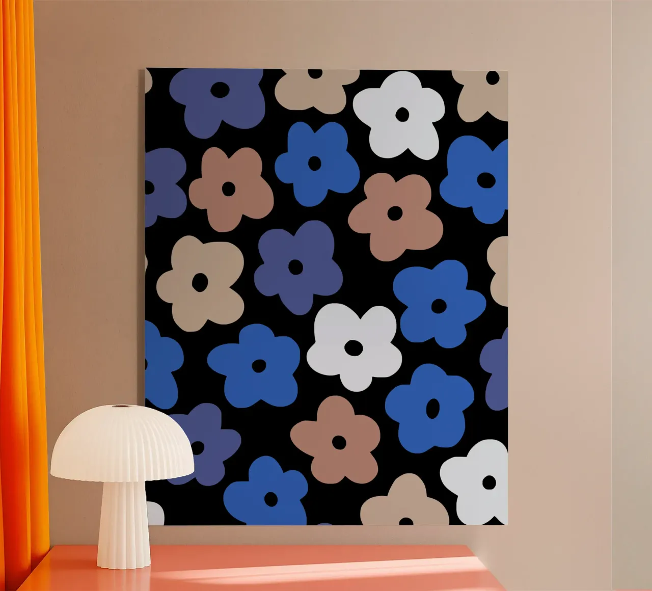 Motif de fleurs bleues plexiglas de Little Dean