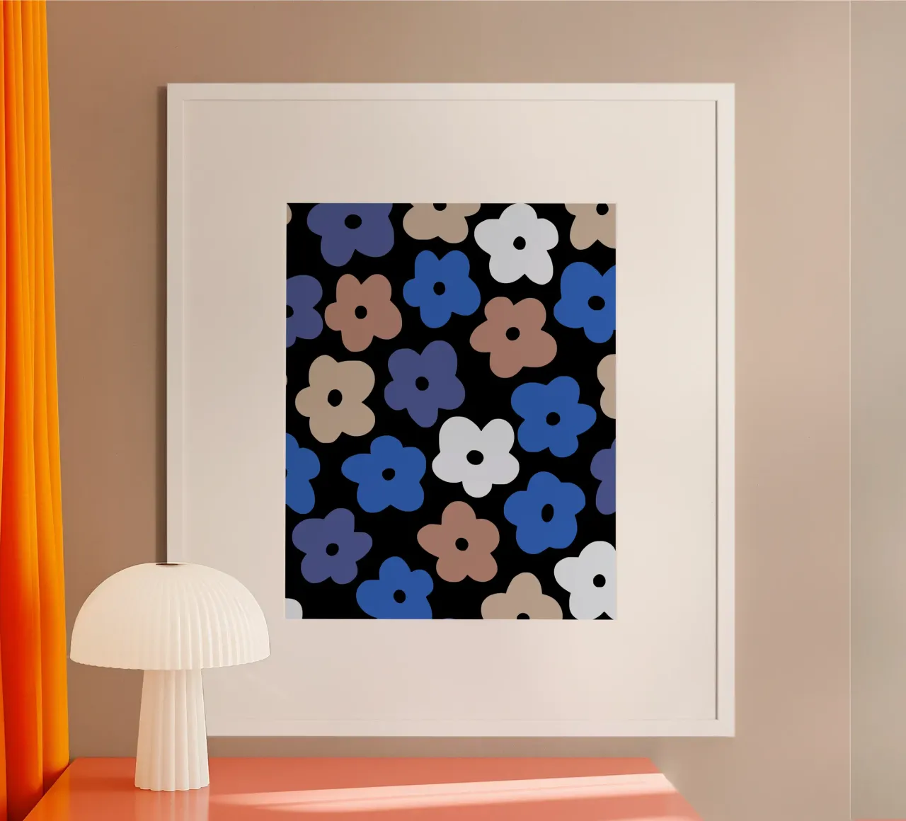 Blue flower pattern poster da Little Dean