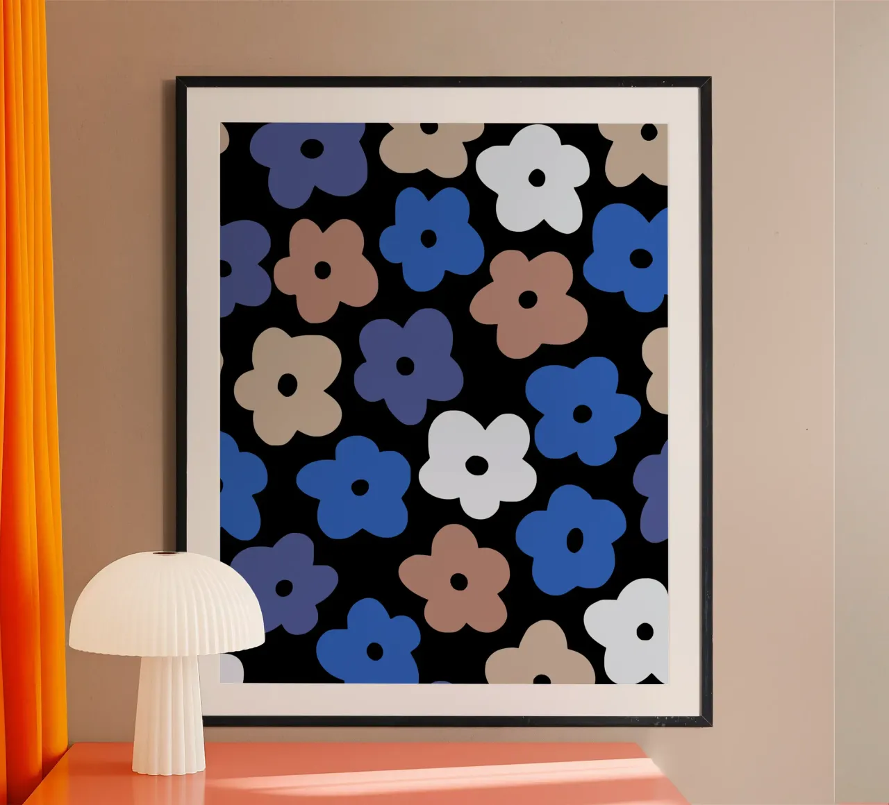 Blue flower pattern poster da Little Dean