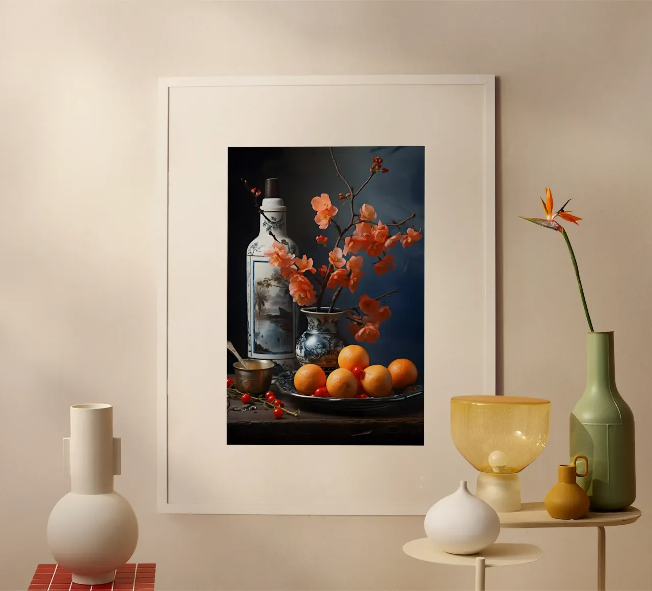 Natura morta 04 poster con telaio in plastica da M-Ulrich-Digital Art