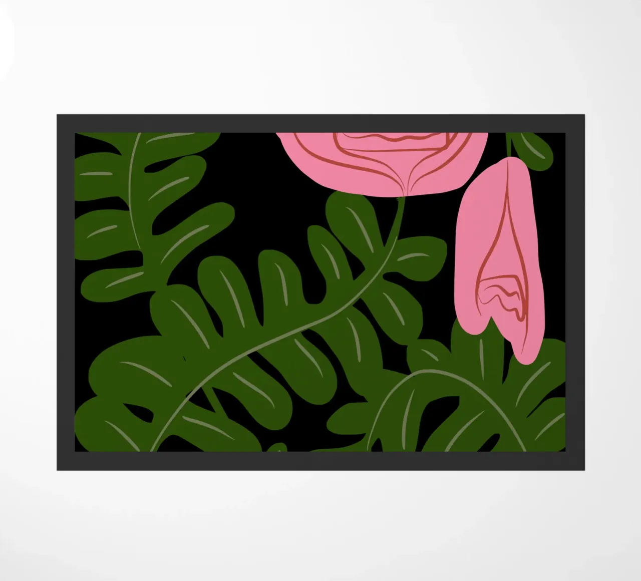 Rozenbed deurmat van Little Dean