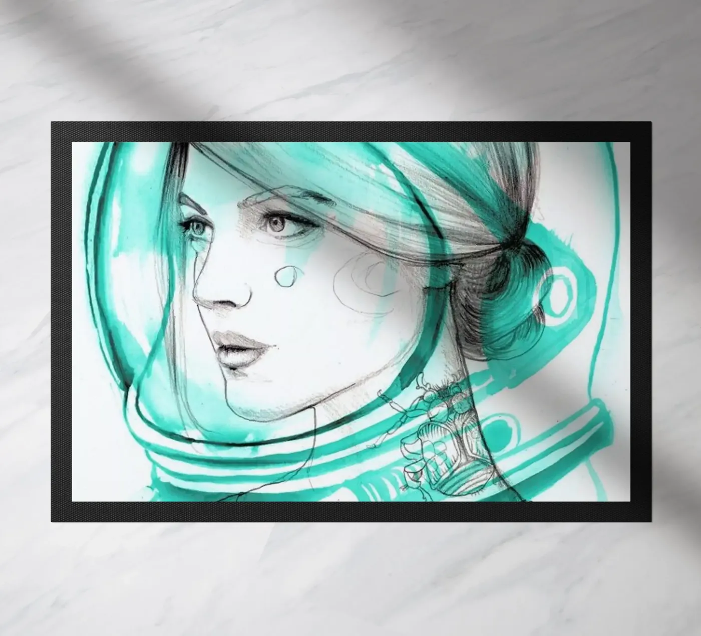 Astronaut Fußmatte von Ina Stanimirova