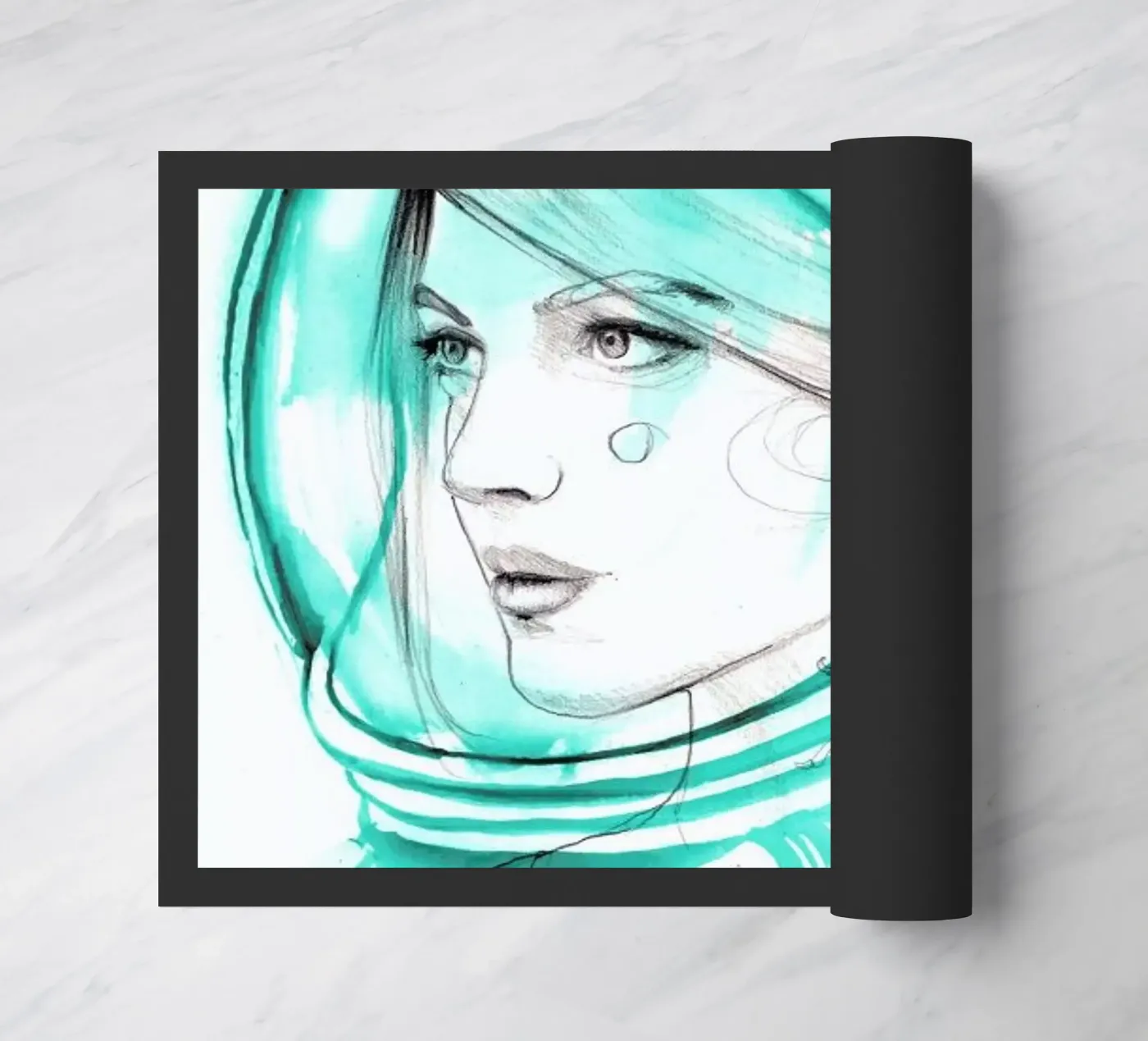 Astronaut Fußmatte von Ina Stanimirova