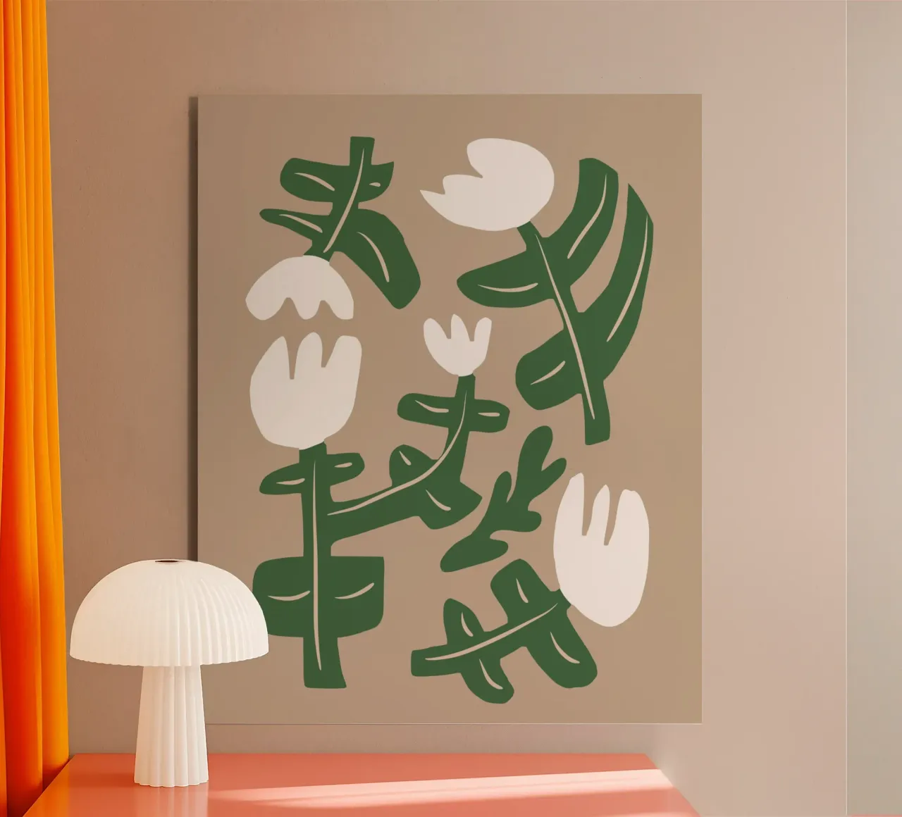 Composizione di fiori bianchi alluminio dibond da Little Dean