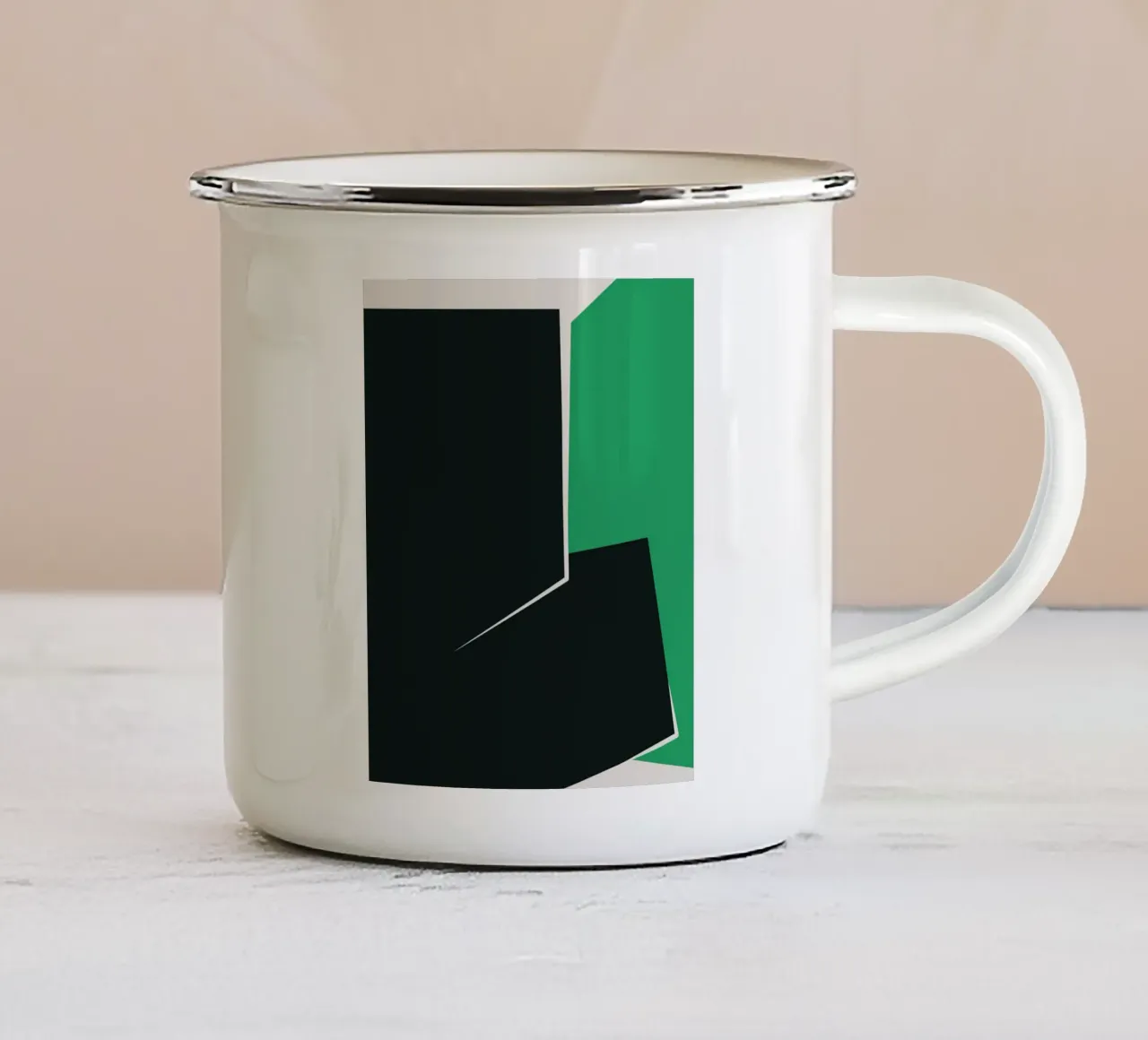 Groot abstract 01 emaille mok van Little Dean