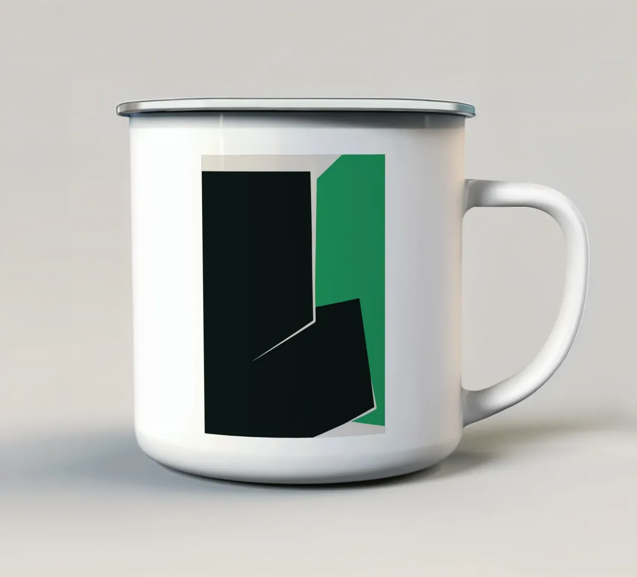 Groot abstract 01 emaille mok van Little Dean