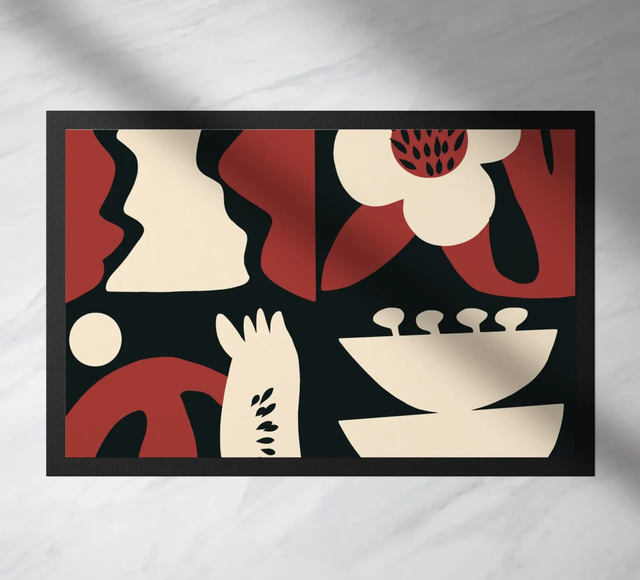 Composizione di fiori rossi retrò zerbino da Little Dean