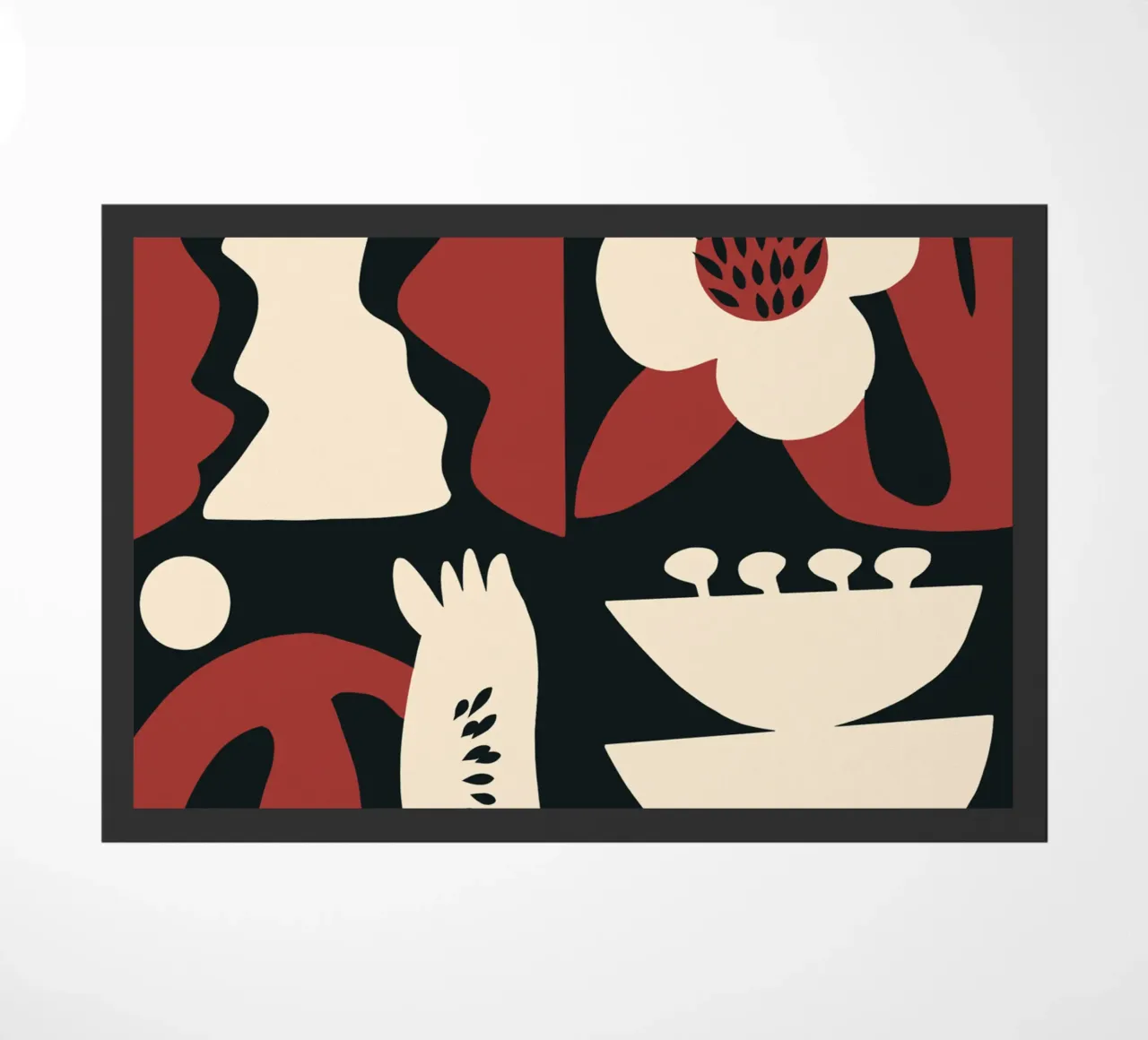 Composizione di fiori rossi retrò zerbino da Little Dean