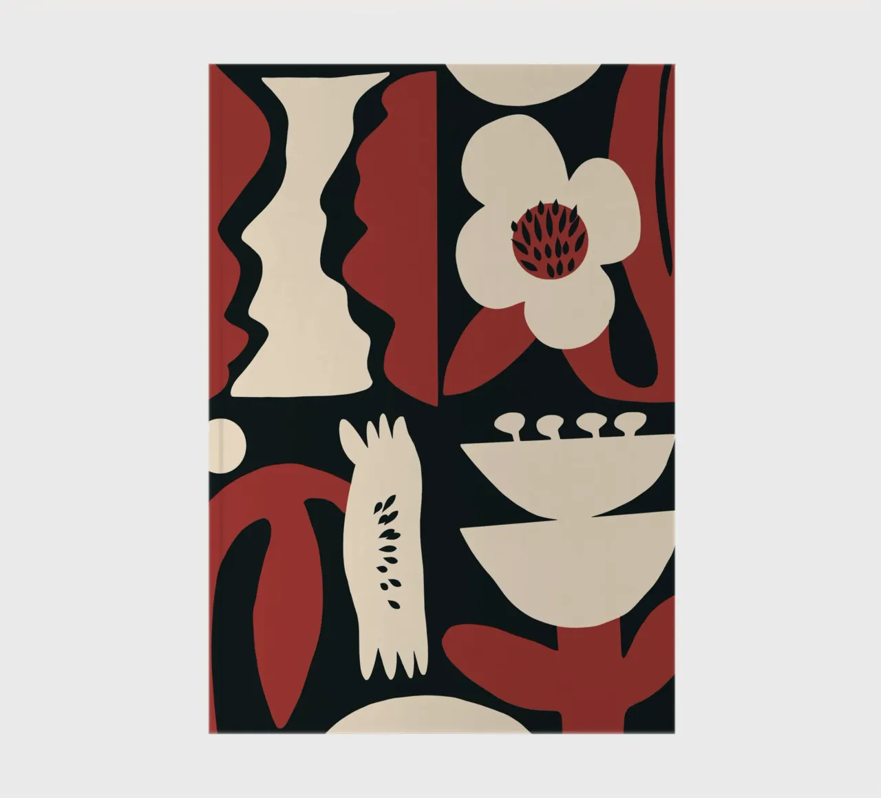 Retro red bloom arrangement notebook by Little Dean