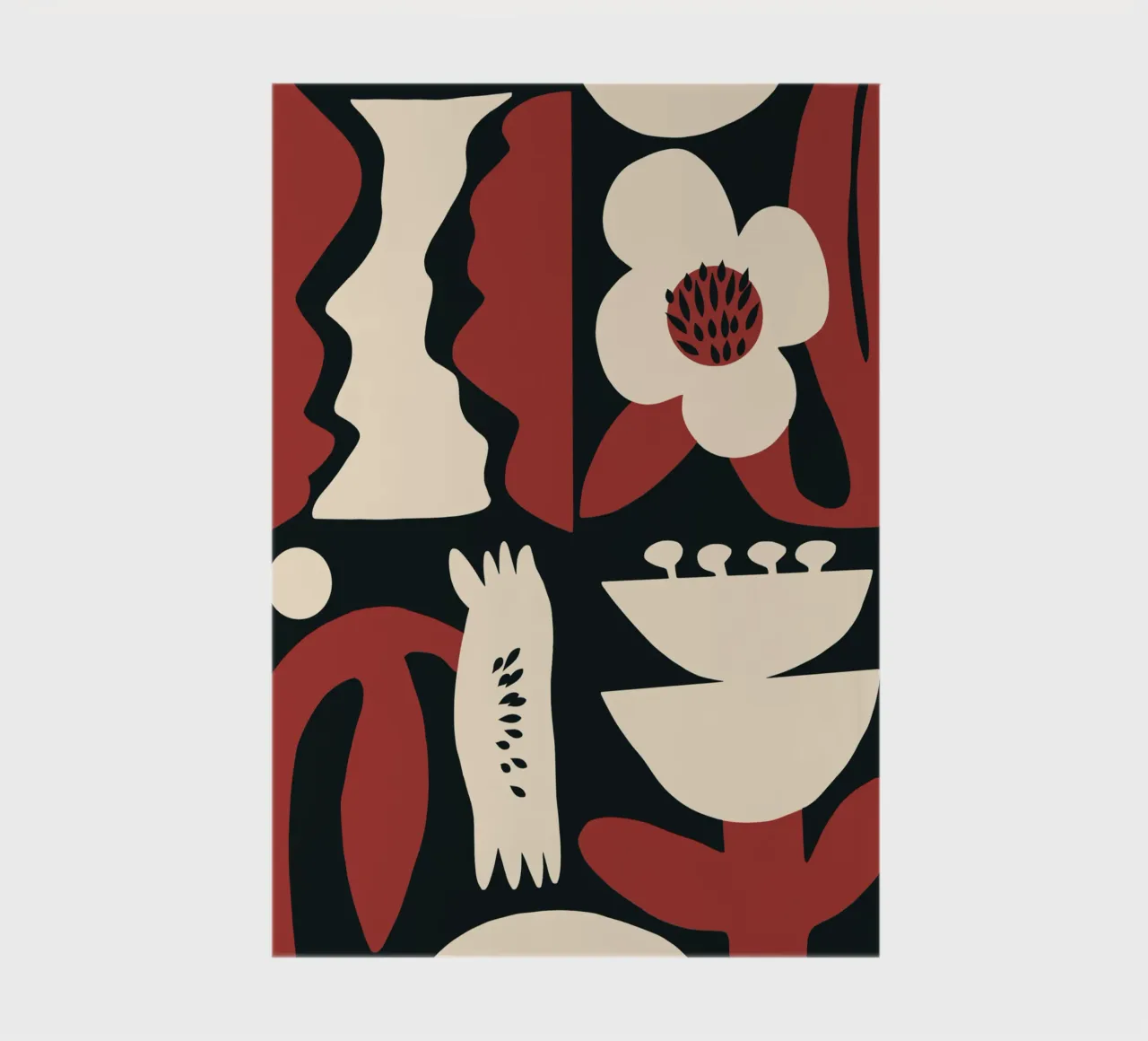 Retro red bloom arrangement notebook by Little Dean