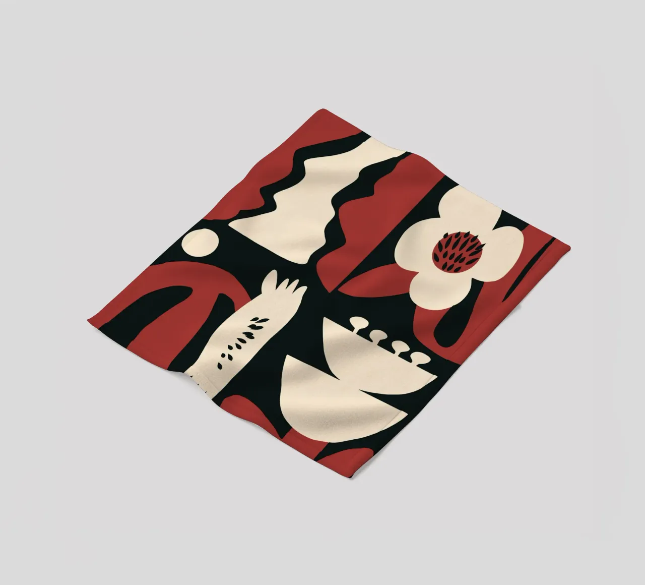 Composizione di fiori rossi retrò coperta in pile da Little Dean