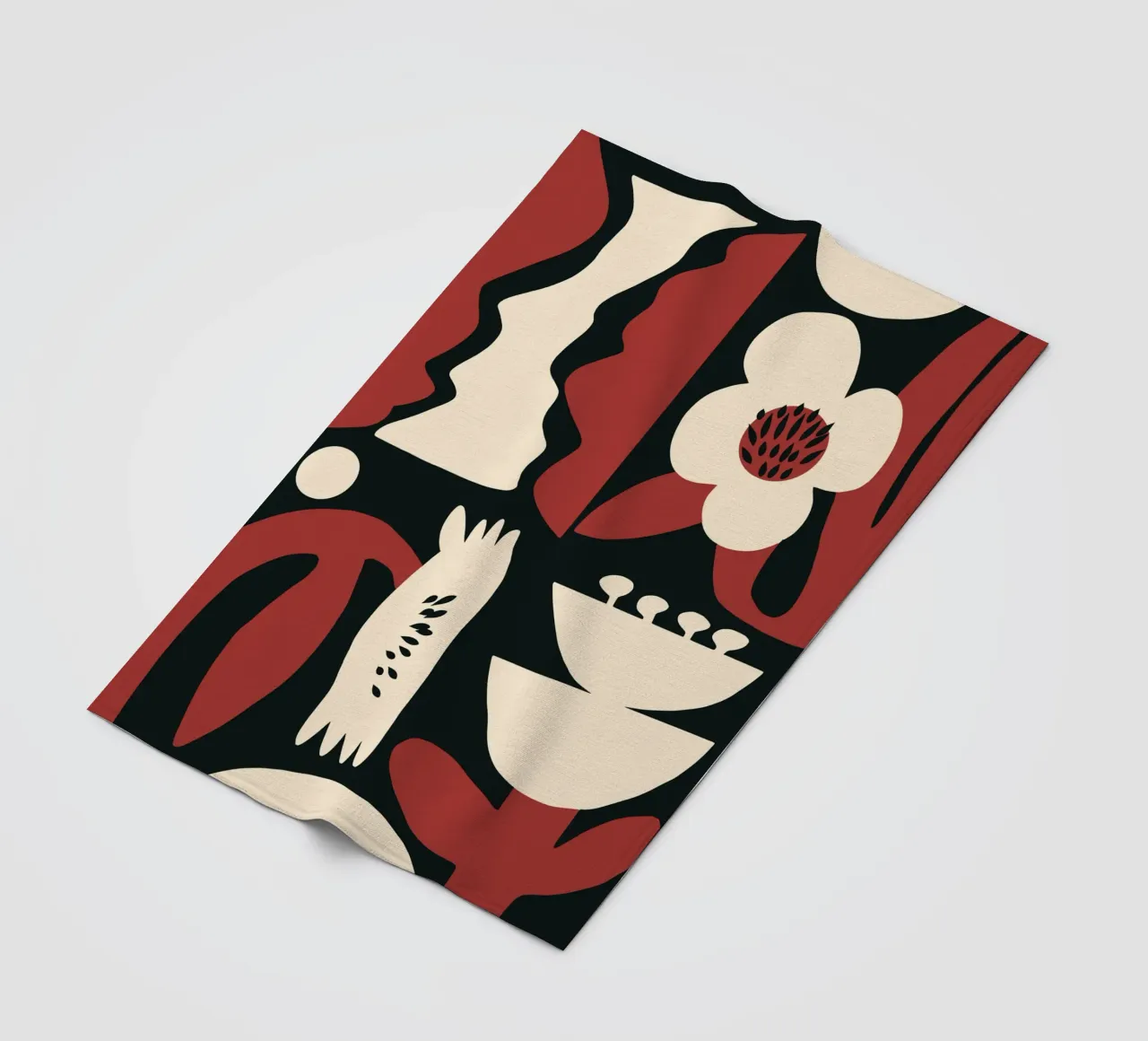 Composizione di fiori rossi retrò coperta in pile da Little Dean