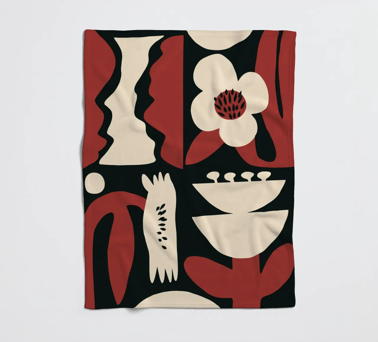 Composizione di fiori rossi retrò coperta in pile da Little Dean